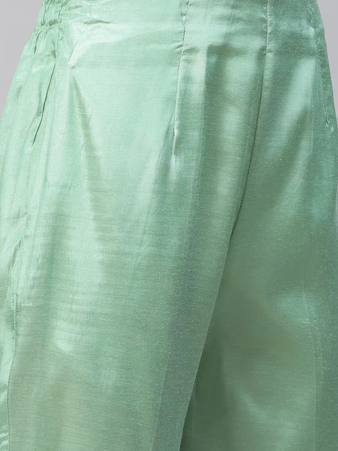 Jompers Women's Sea Green Embroidered Regular Sequinned Kurta with Trousers & Dupatta | Grocsy