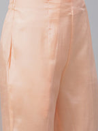 Jompers Women's Peach Embroidered Regular Sequinned Kurta with Trousers & Dupatta | Grocsy