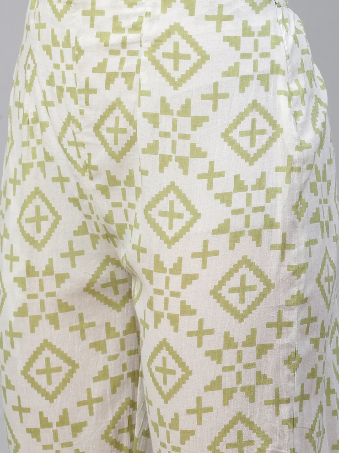 Jompers Women's Green Ethnic Motifs Printed Pure Cotton Kurta with Trousers & Dupatta | Grocsy