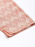 Jompers Women's Pink Jacquard Woven Design Straight Kurta Trousers & Chikankari Dupatta | Grocsy