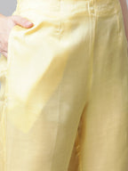 Jompers Women Yellow Embroidered Regular Sequinned Kurta with Trousers & With Dupatta | Grocsy