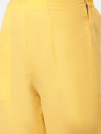 Jompers Women's Yellow Embroidered Regular Kurta with Trousers & With Dupatta | Grocsy