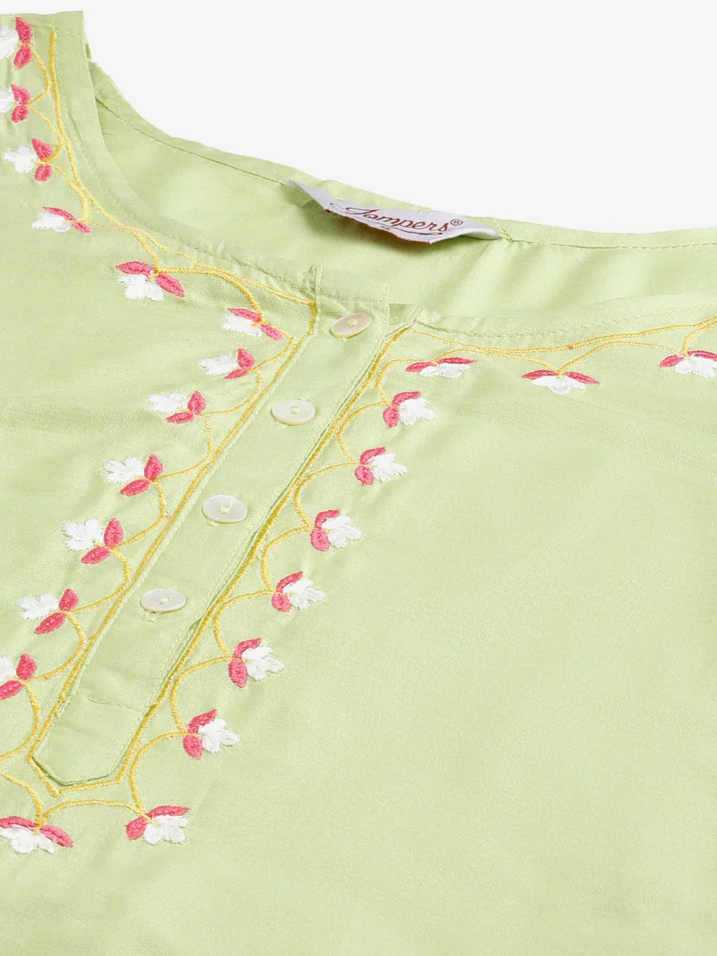 Jompers Women's Green Embroidered Regular Kurta with Trousers & With Dupatta | Grocsy