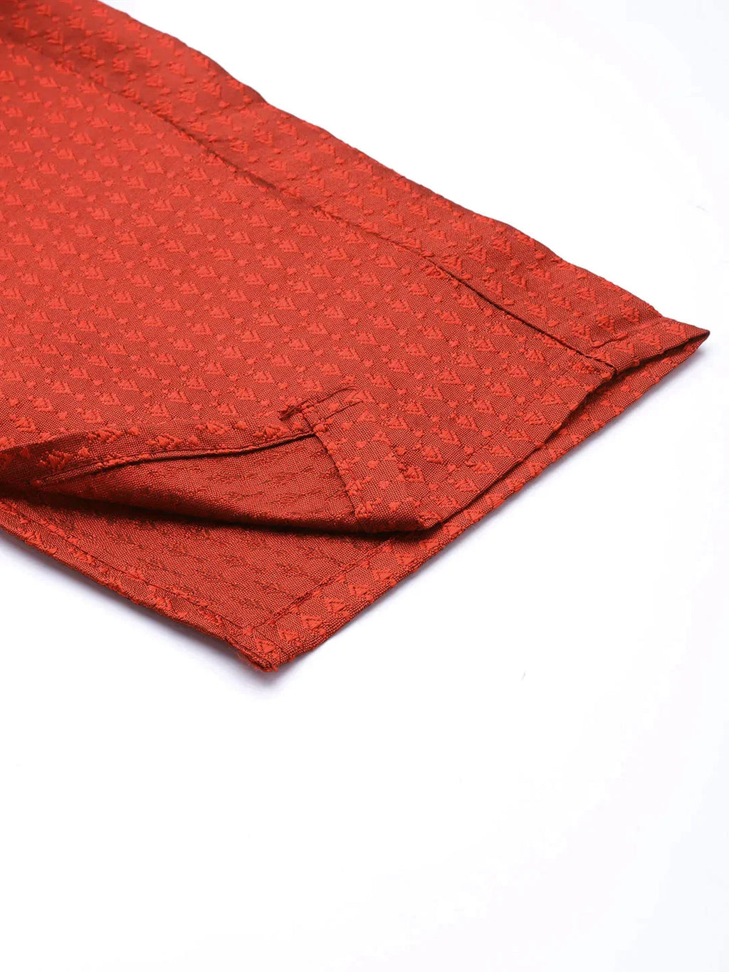 Jompers Women's Dupion Silk Jacquard Kurta with Trousers & Dupatta - Maroon | Grocsy