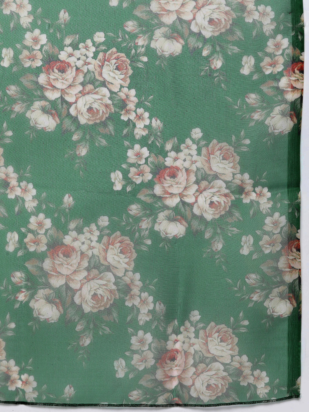 Jompers Women's Floral Embroidered Kurta with Trousers & With Dupatta - Green | Grocsy