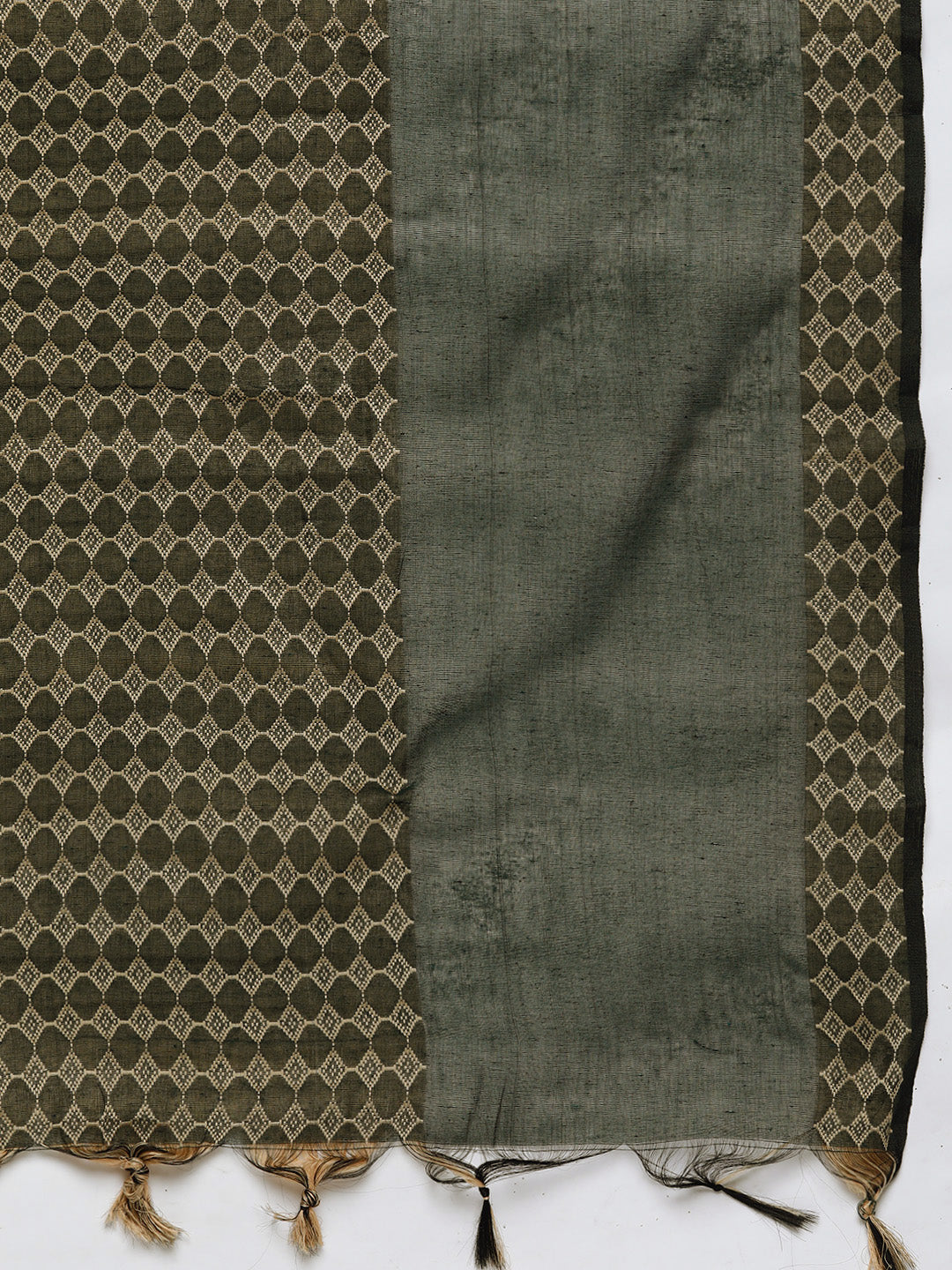 Jompers Women's Olive Green Embroidered Regular Kurta with Trousers & With Dupatta | Grocsy