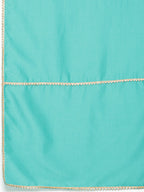 Jompers Women's Embroidered Silk Flared kurta,pant with dupatta set - Green | Grocsy