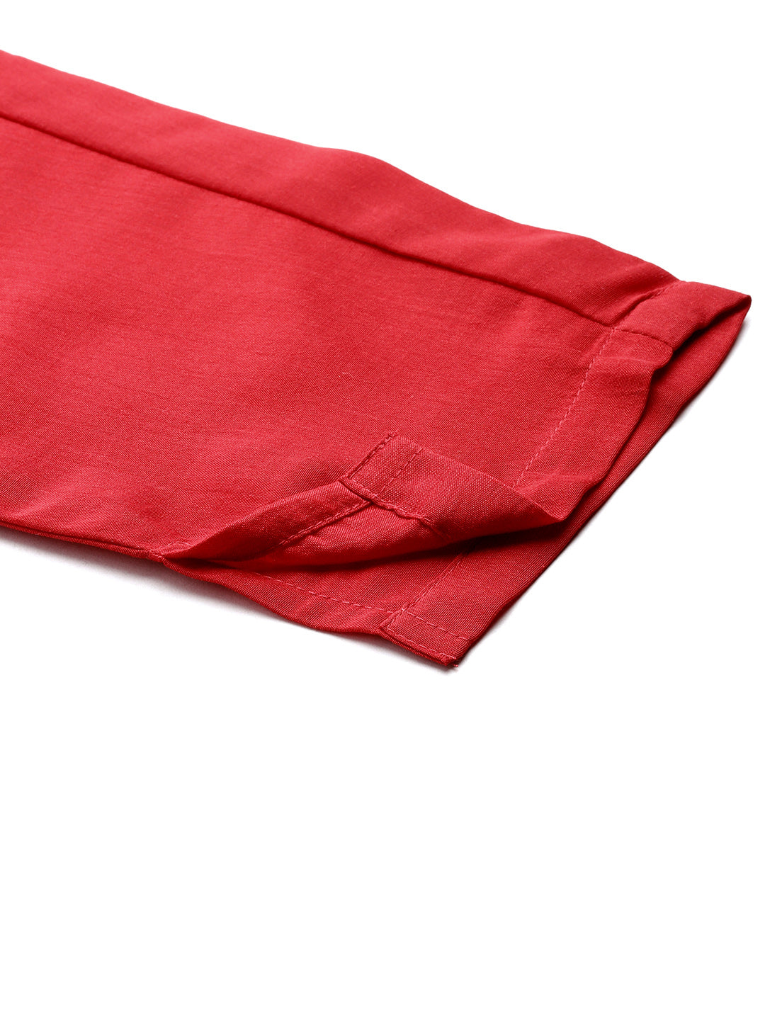 Jompers Women's Embroidered Silk Flared kurta,pant with dupatta set - Red | Grocsy
