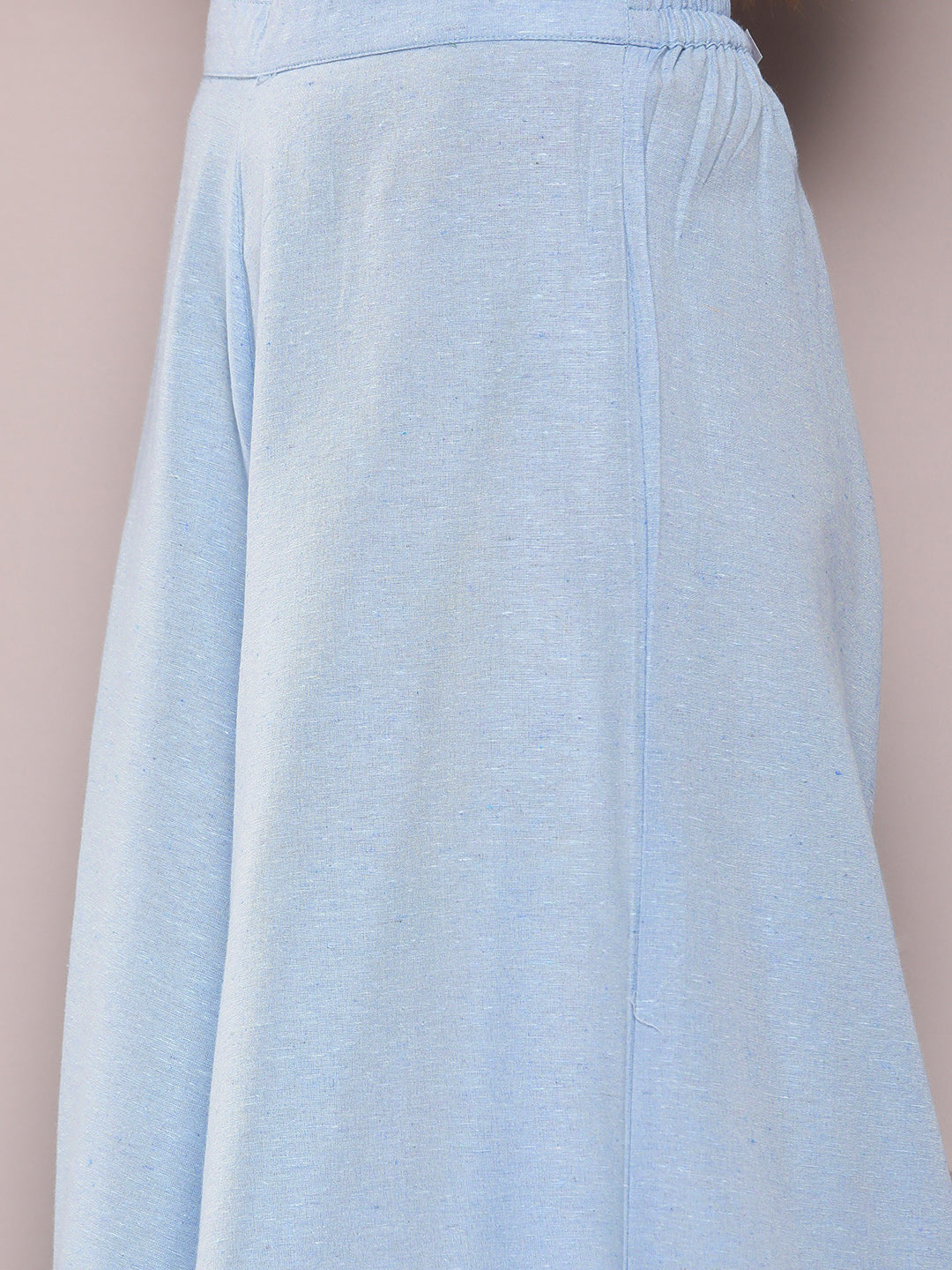 Jompers Women's Printed flared kurta palazzo dupatta set - Blue | Grocsy