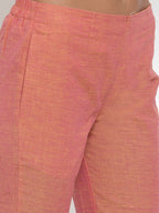 Jompers Women Pink Solid Kurta with Trousers & Dupatta | Grocsy