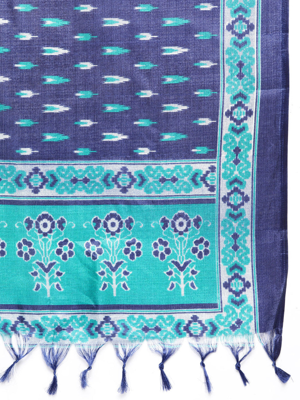 Jompers Women's Floral Embroidered Kurta with Trousers & With Dupatta - Blue | Grocsy