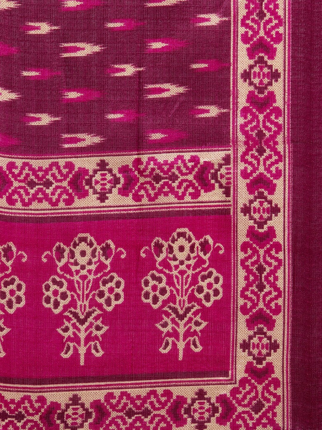 Jompers Women Pink Self-Striped Kurta with Trousers & Art Silk Printed Dupatta | Grocsy