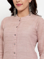 Jompers Women Pink Solid Kurta with Trousers & Dupatta | Grocsy