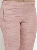 Jompers Women Pink Solid Kurta with Trousers & Dupatta | Grocsy