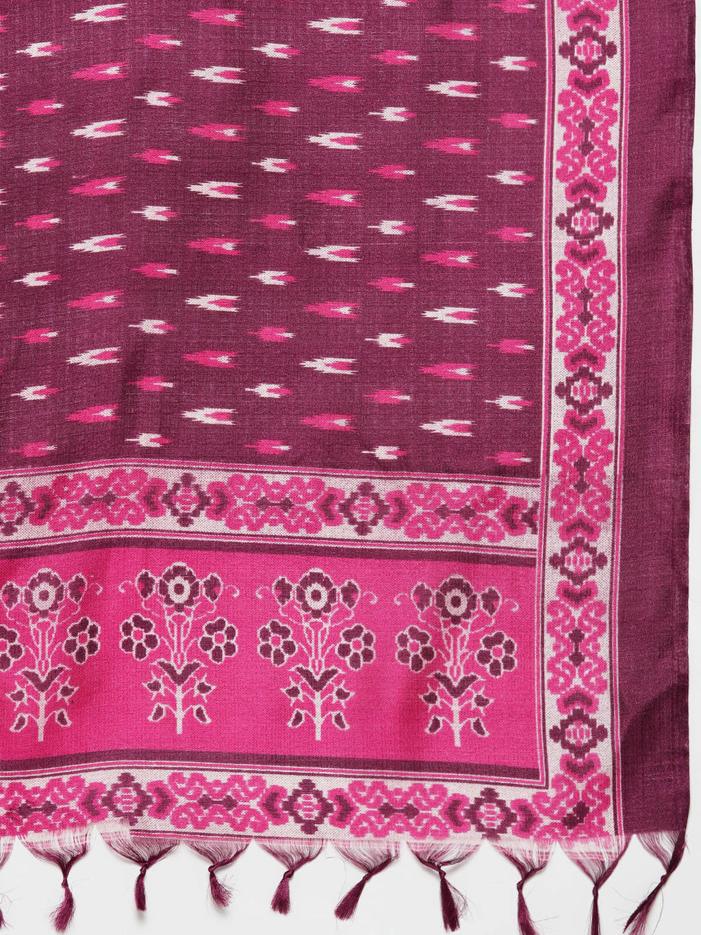 Jompers Women's Embroidered Cotton Silk Flared kurta,pant with dupatta set - Pink | Grocsy