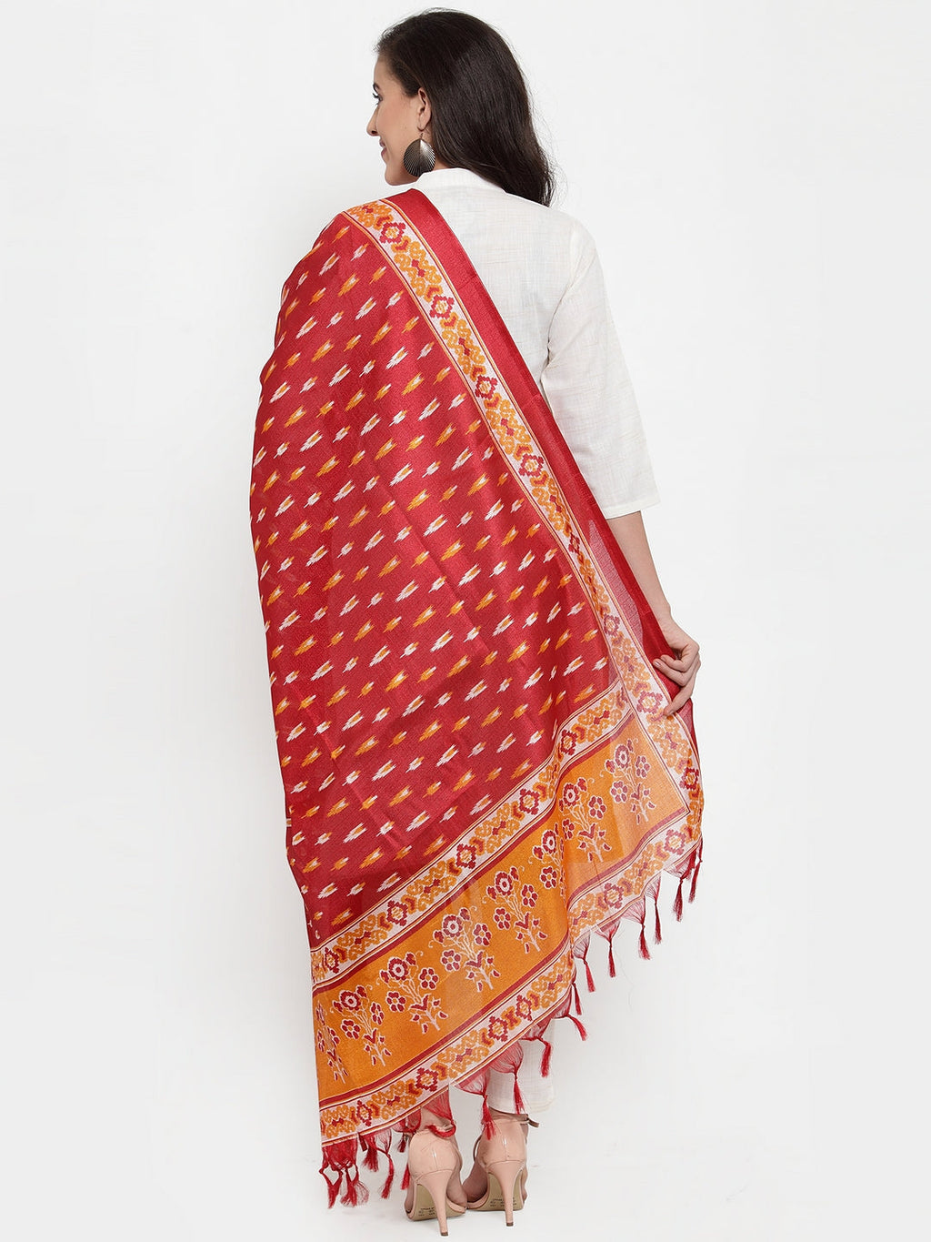 Jompers Women Off-White Solid Kurta with Trousers & Dupatta | Grocsy