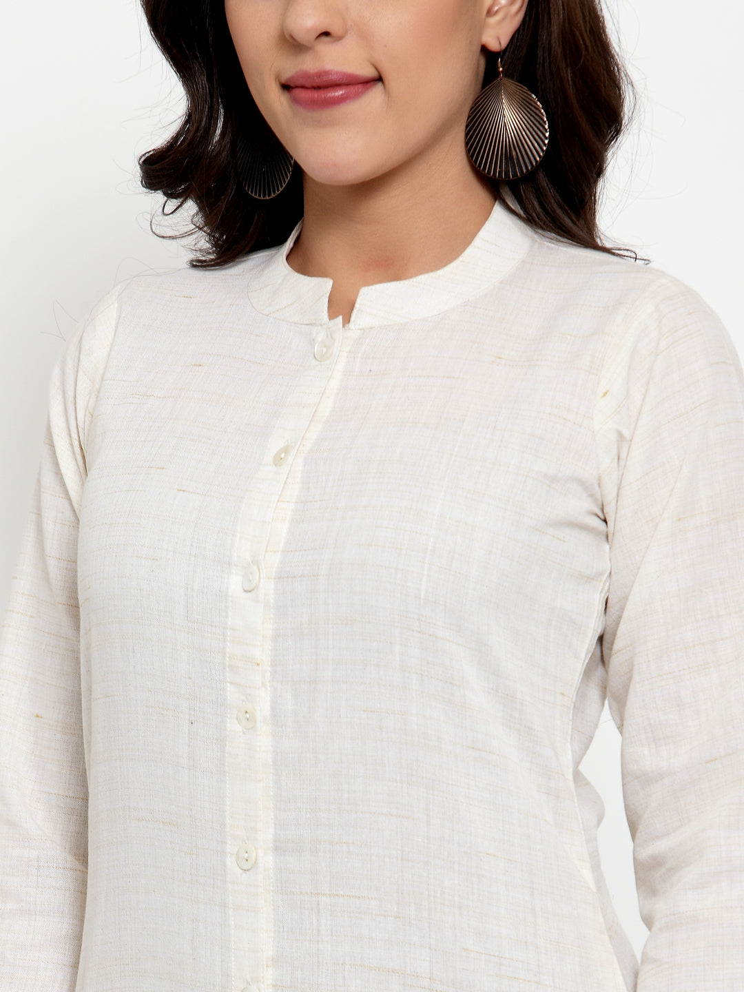 Jompers Women Off-White Solid Kurta with Trousers & Dupatta | Grocsy