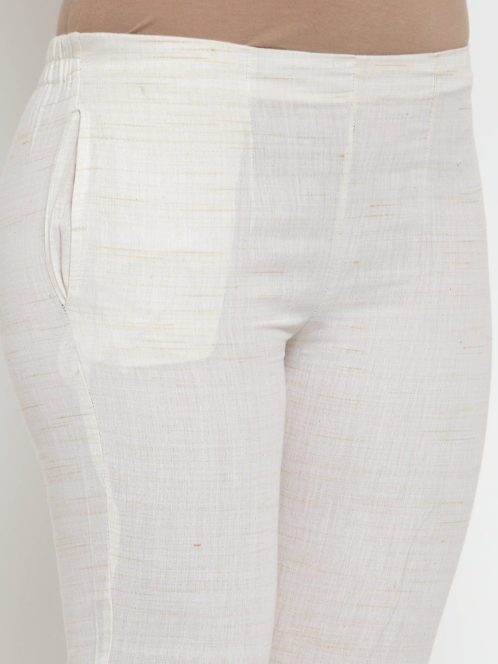 Jompers Women Off-White Solid Kurta with Trousers & Dupatta | Grocsy