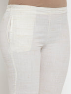 Jompers Women Off-White Solid Kurta with Trousers & Dupatta | Grocsy