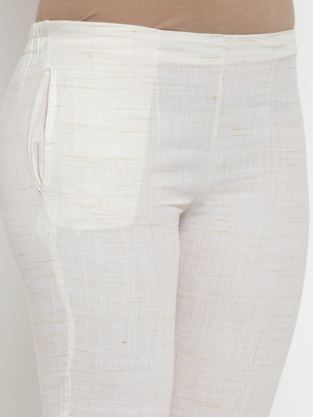 Jompers Women Off-White Solid Kurta with Trousers & Dupatta | Grocsy
