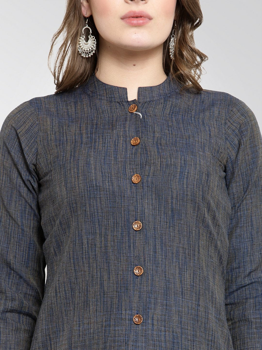 Jompers Women Navy self design straight Kurta | Grocsy