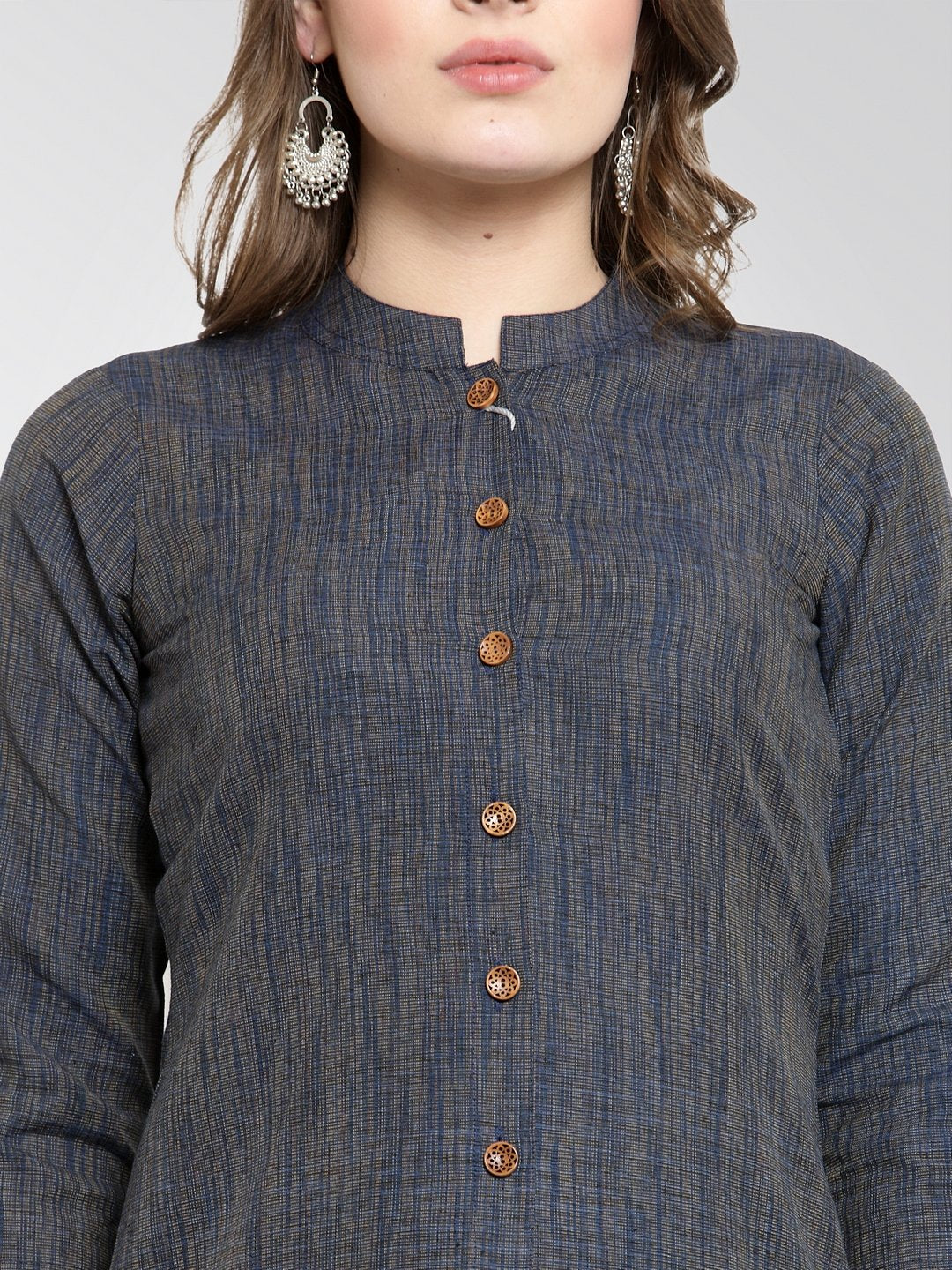 Jompers Women Navy self design straight Kurta | Grocsy