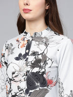 Jompers Women Blue & Black Printed Summer-cool A-line Kurta | Grocsy