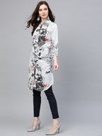 Jompers Women Blue & Black Printed Summer-cool A-line Kurta | Grocsy