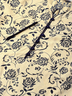 Jompers Women Cream-Coloured & Navy Blue Printed A-Line Kurta | Grocsy