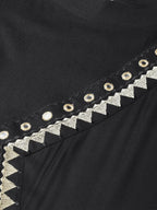 Jompers Women Black Embroidered Straight Kurta | Grocsy