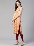 Jompers Women Yellow Printed Straight Kurta | Grocsy
