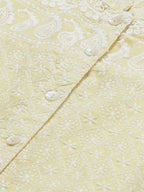 Jompers Women's Yellow & White Chikankari Embroidered Kurta with Palazzos | Grocsy