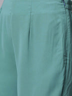 Jompers Women Green Embroidered Yoke Design A-Line Kurta | Grocsy
