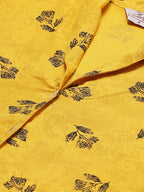 Jompers Women Yellow & Black Floral Printed A-Line Kurta | Grocsy