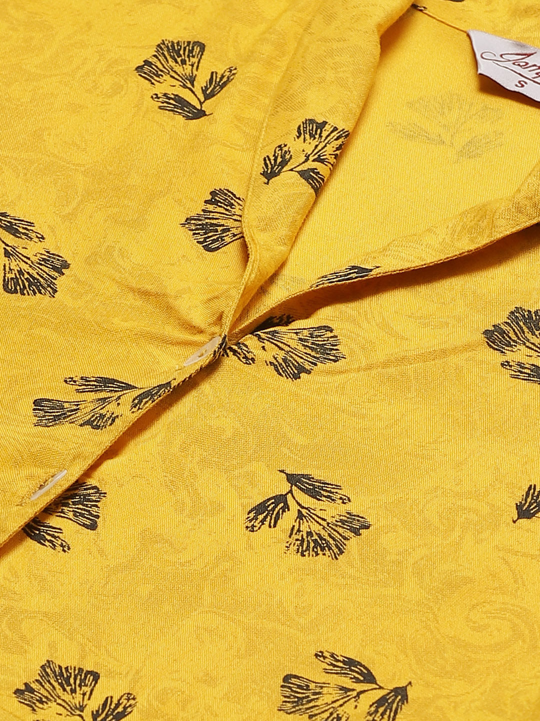 Jompers Women Yellow & Black Floral Printed A-Line Kurta | Grocsy