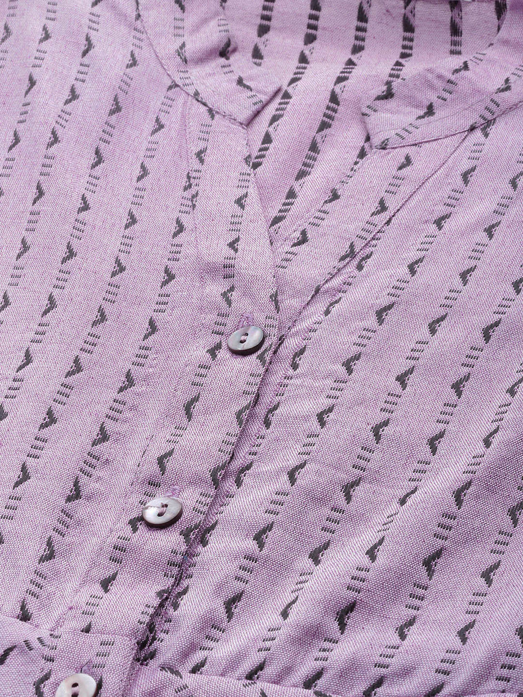 Jompers Women Purple & Black Woven Design Jacquard A-Line Kurta | Grocsy