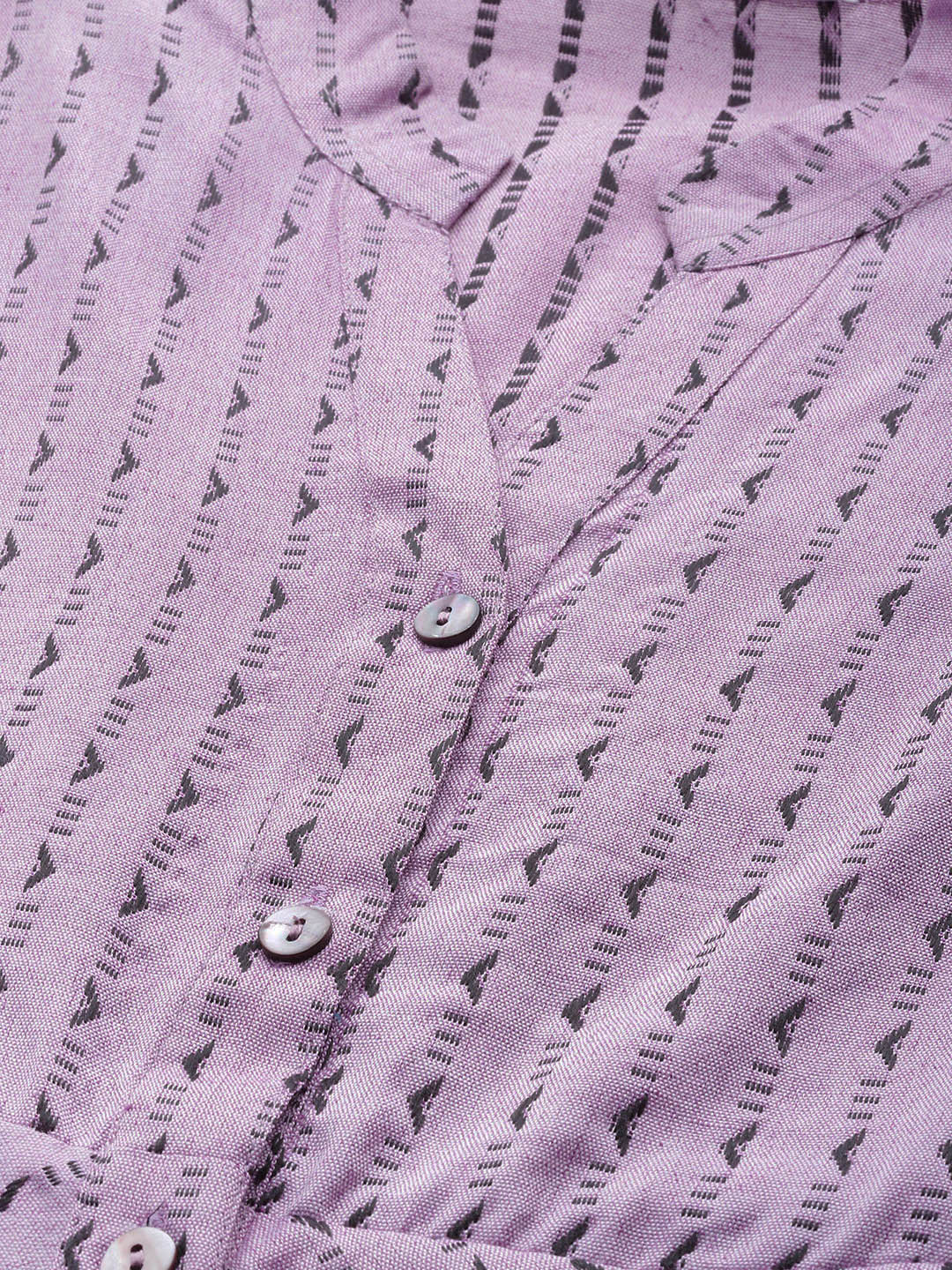 Jompers Women Purple & Black Woven Design Jacquard A-Line Kurta | Grocsy