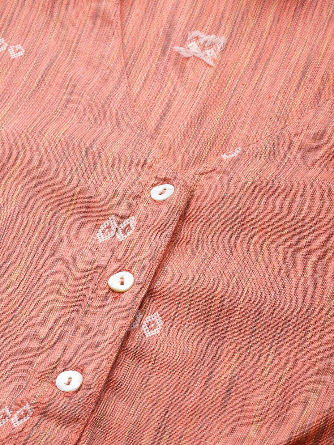 Jompers Women Orange Woven Design Flaired Kurta | Grocsy