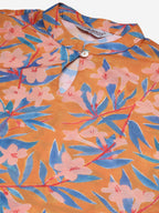 Jompers Women Orange & Blue Floral Printed Keyhole Neck Floral Kurta | Grocsy