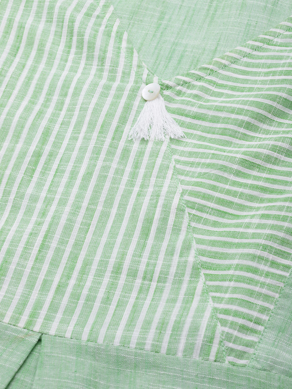 Jompers Women Green Pure Cotton Striped Pleated Kurta | Grocsy