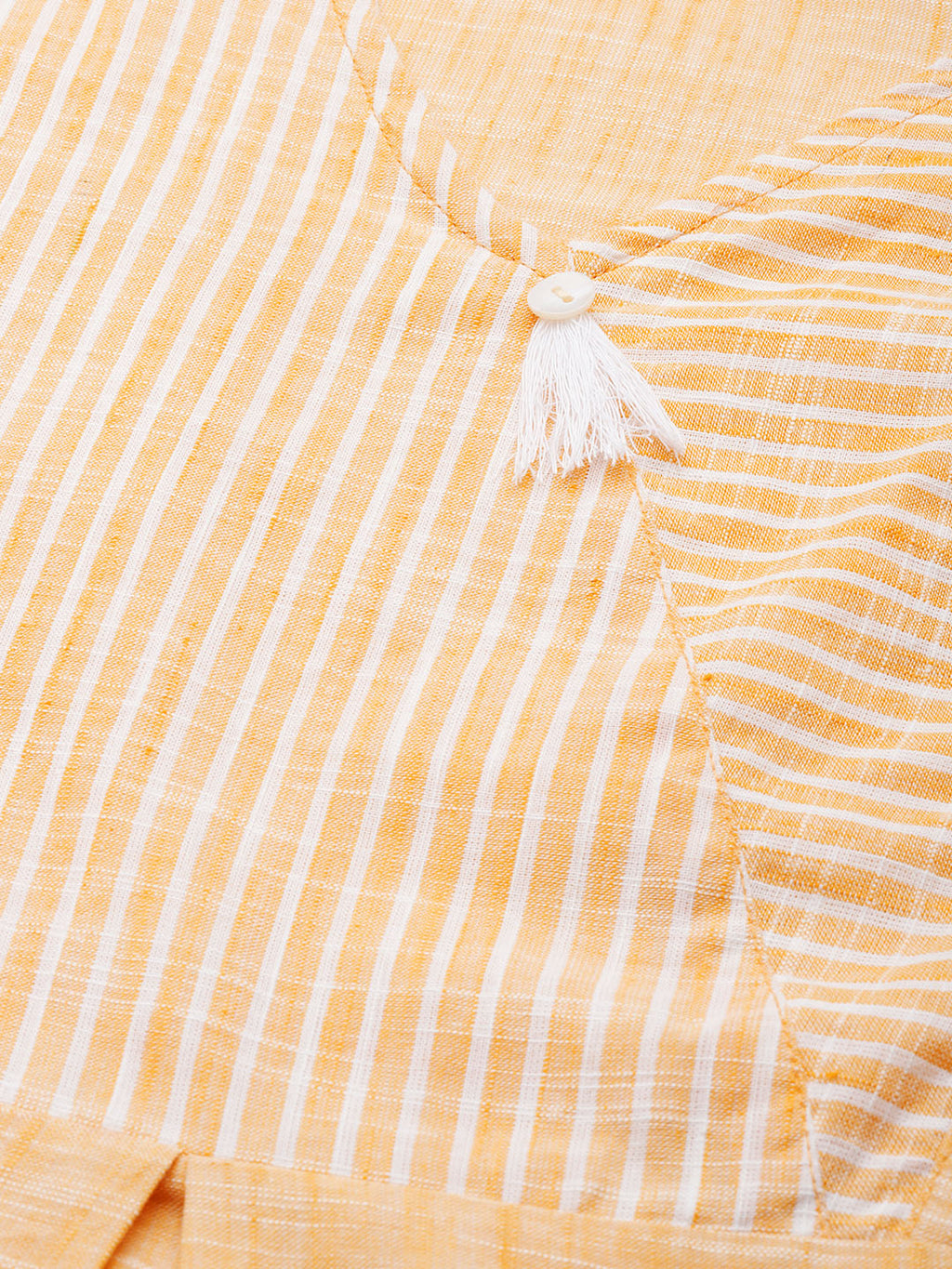 Jompers Women Yellow Pure Cotton Striped Pleated Kurta | Grocsy