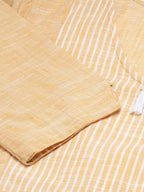 Jompers Women Yellow Pure Cotton Striped Pleated Kurta | Grocsy
