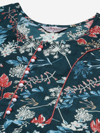 Jompers Women Blue & Pink Floral Printed Floral Anarkali Kurta | Grocsy