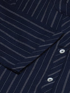 Jompers Women Navy Blue & White Striped Indigo Fusion Kurta | Grocsy