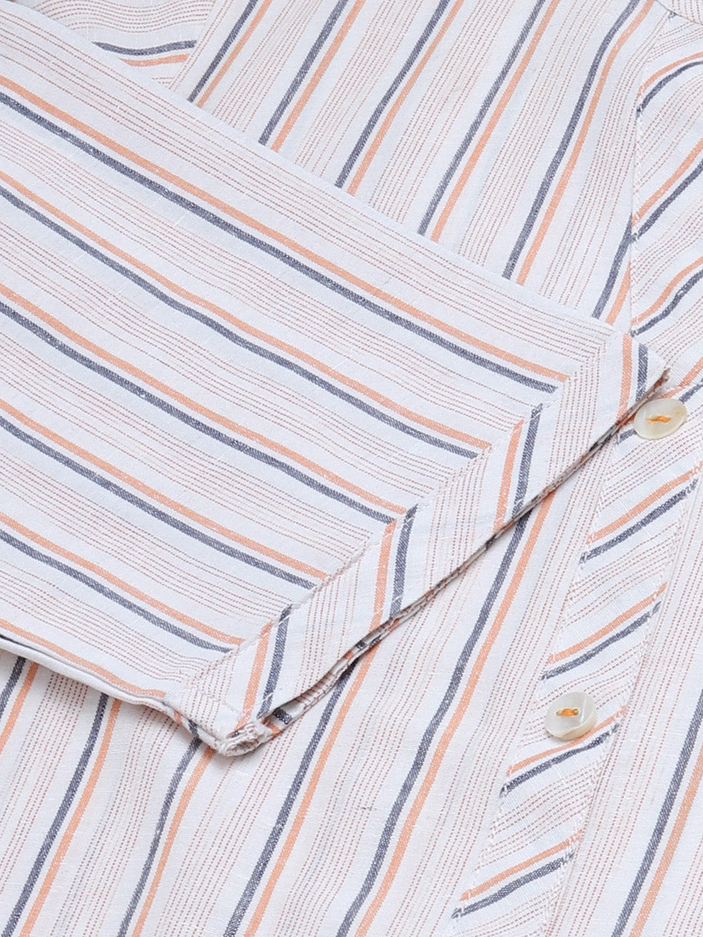 Jompers Women White & Orange Striped Indigo Fusion Kurta | Grocsy