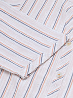 Jompers Women White & Orange Striped Indigo Fusion Kurta | Grocsy