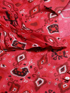 Jompers Women Coral Red & Black Ethnic Motifs Printed Angrakha Anarkali Kurta | Grocsy