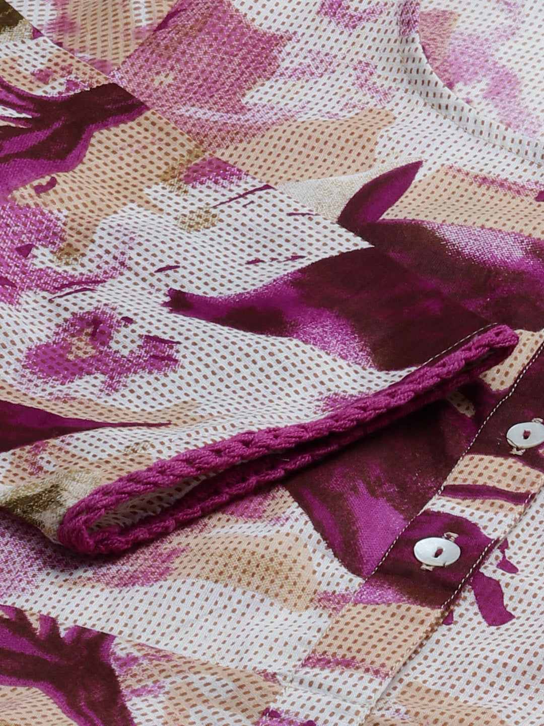 Jompers Women Off White & Purple Floral Printed Floral Anarkali Kurta | Grocsy