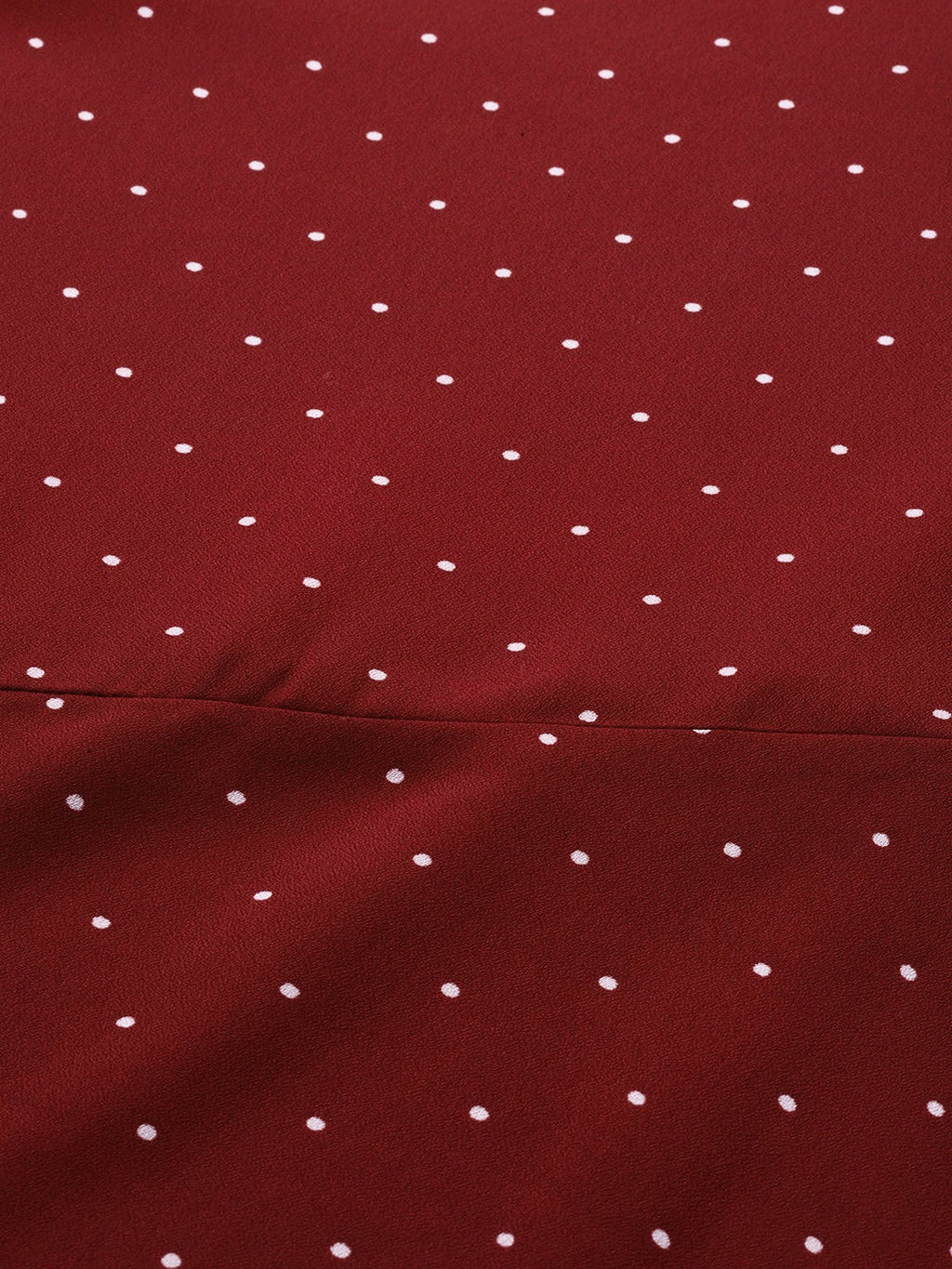 Jompers Women Maroon & White Polka Dots Print Bell Sleeves Anarkali Kurta | Grocsy