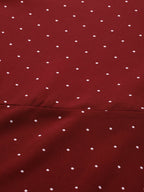 Jompers Women Maroon & White Polka Dots Print Bell Sleeves Anarkali Kurta | Grocsy